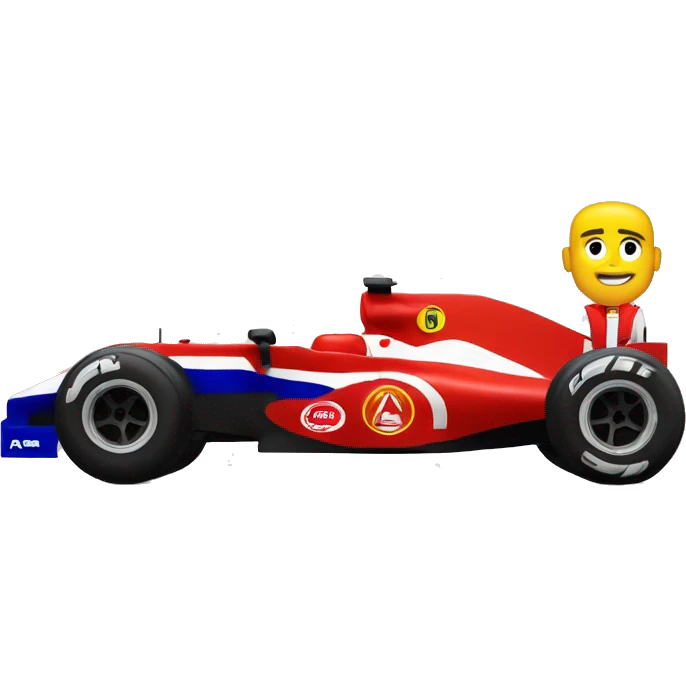 Formule 1 wagen met coureur emoji
