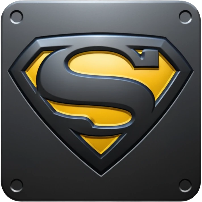 Superman Symbol Man of Steel black emoji