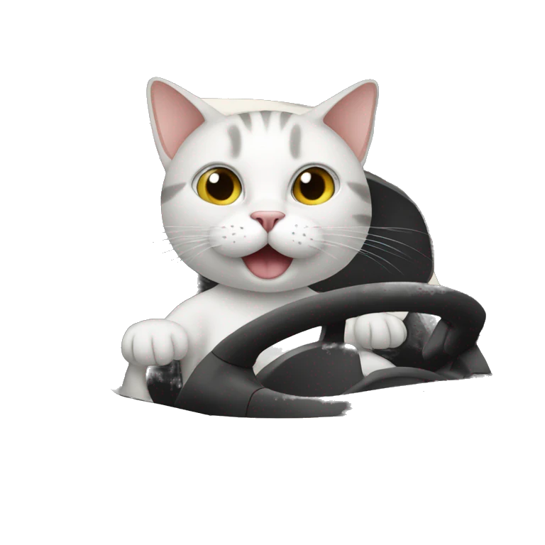Cat driving a car emoji