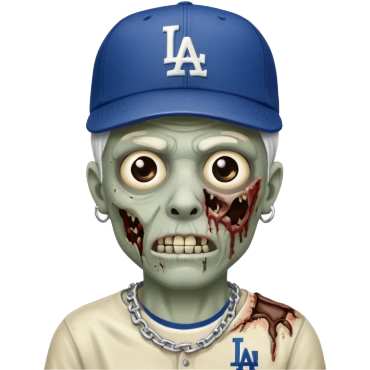 Zombie con gorra de los Dodgers y cadena de plata  emoji