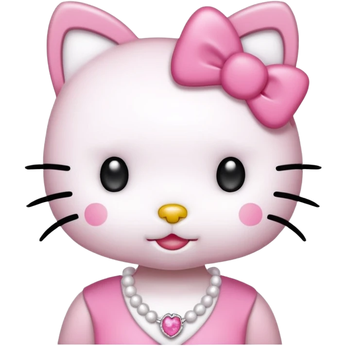 Hello kitty wearing a pink necklace  emoji