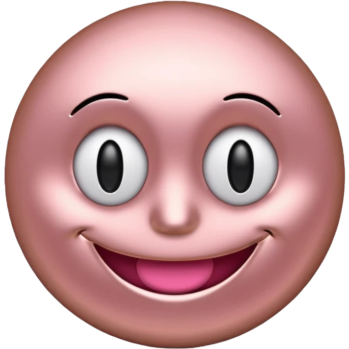 rose gold smiley face, metallic pink-gold, friendly emoji emoji
