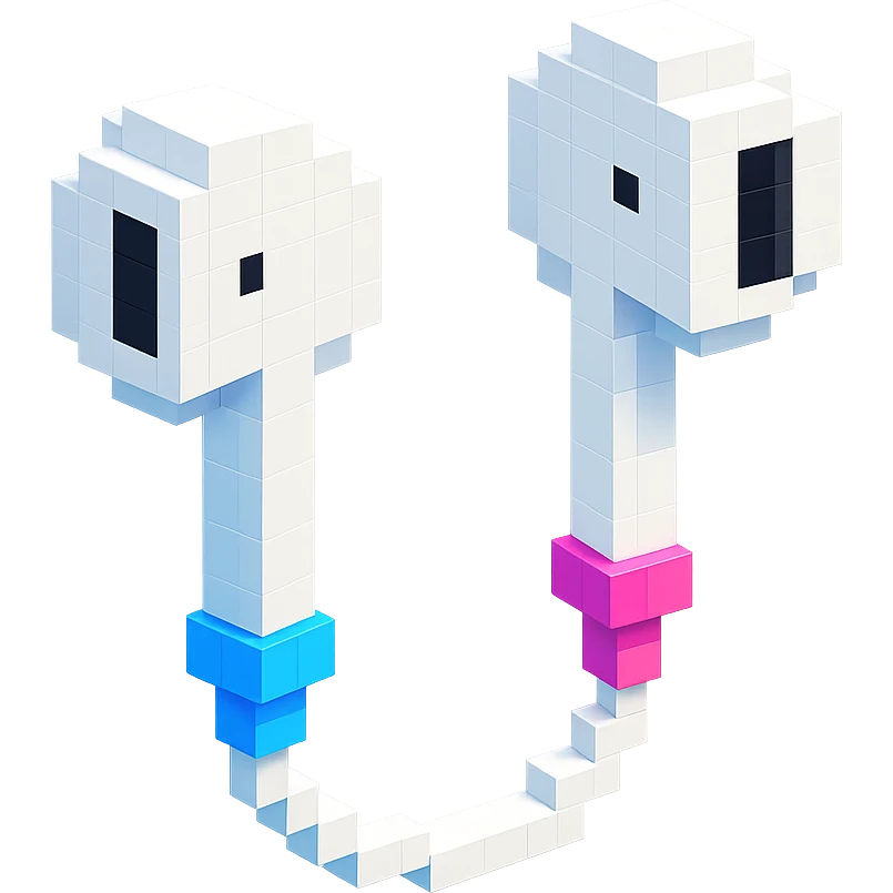 white EarPods headphones with a playful twist, floating in mid-air emoji
