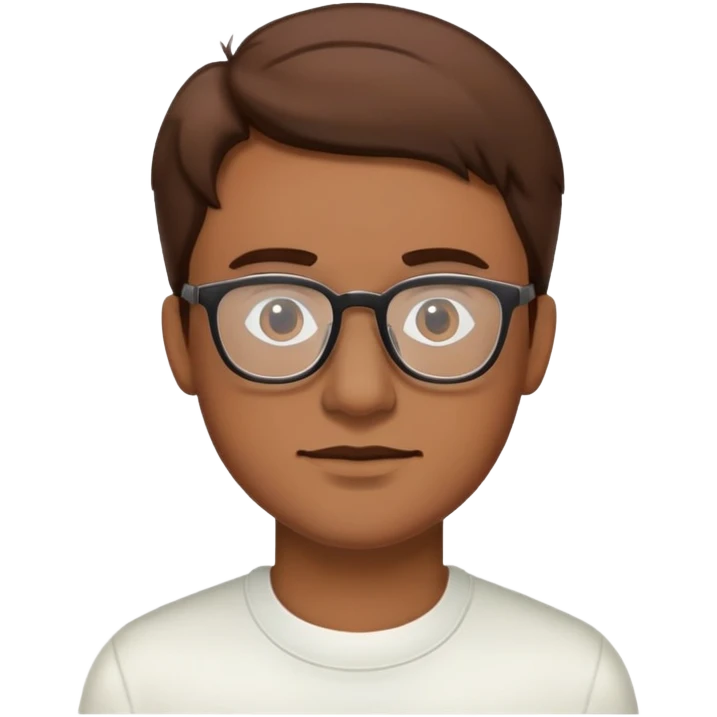 Ugly guy with glasses and brown hair  emoji