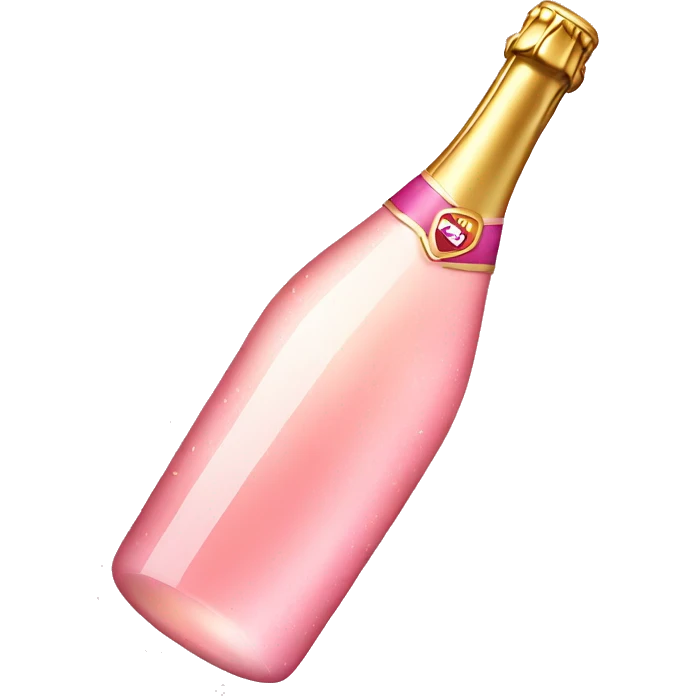 Tilted pink champagne bottle emoji