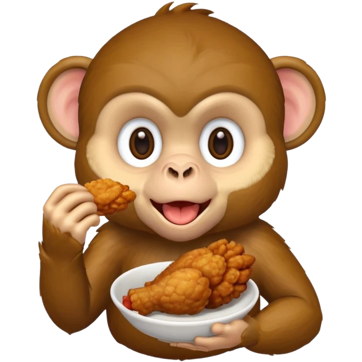 Monkey eating fried chicken  emoji