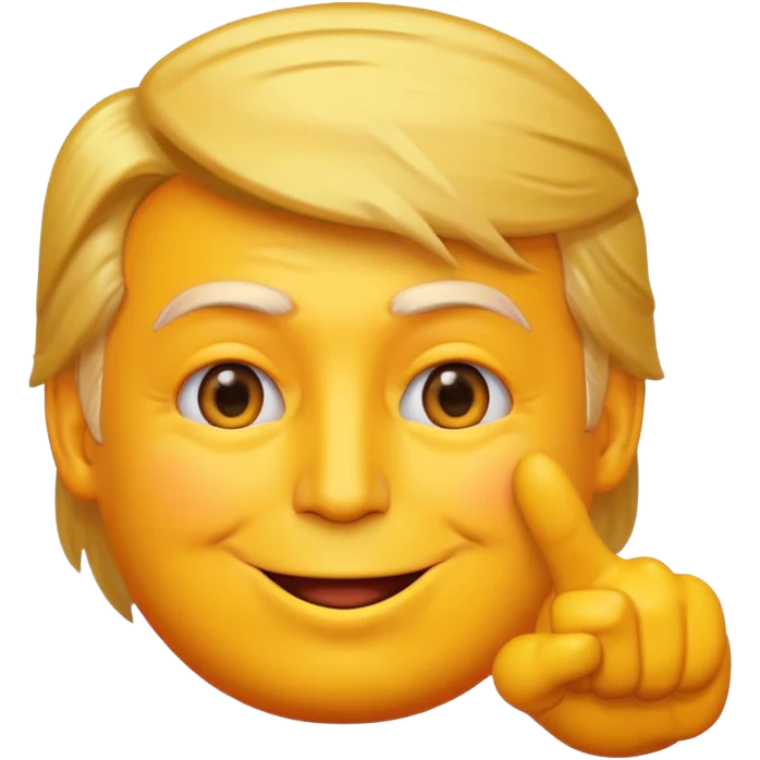 make the donald trump pointing face as a yellow emoji face emoji