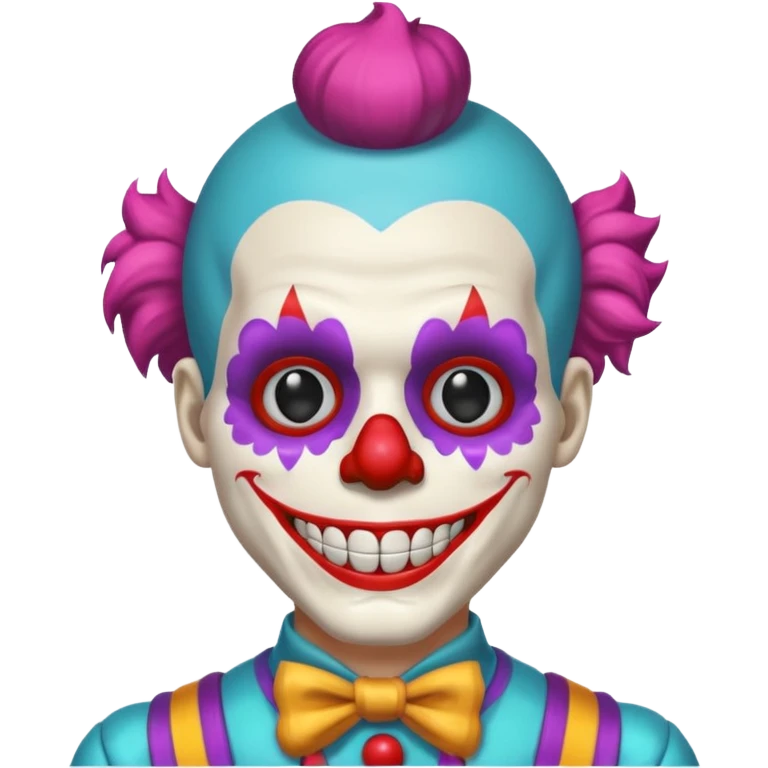cute skeleton man clown with makeup emoji