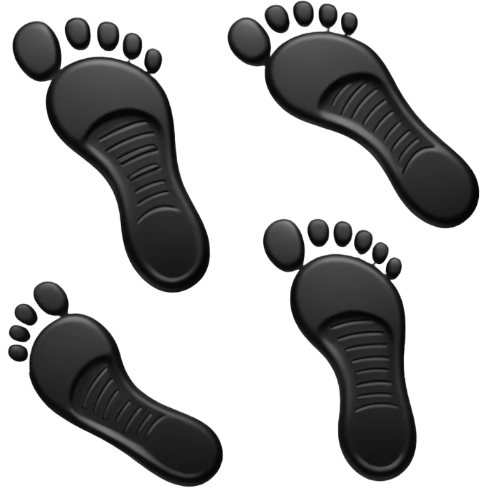 black footprints on white background emoji
