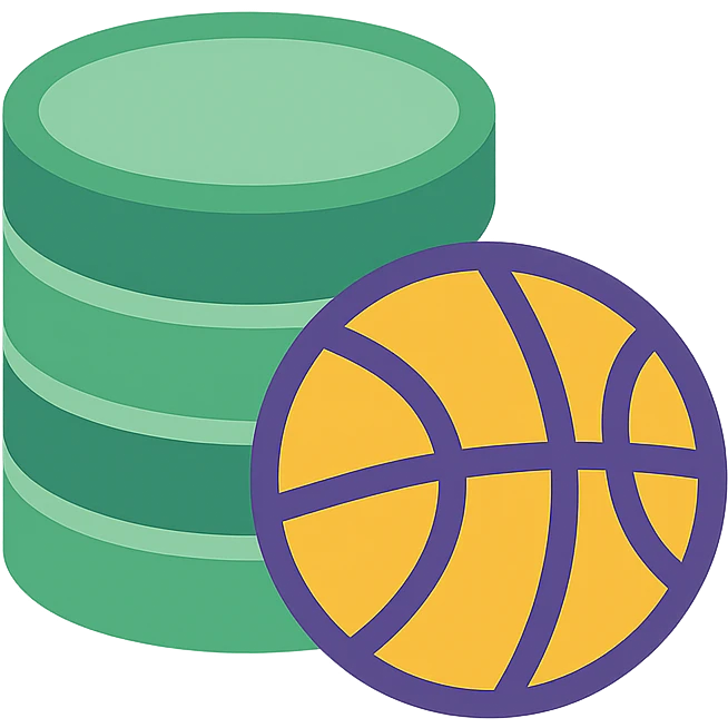 betting logo featuring a stack of poker chips and a sports ball, bold and simple emoji