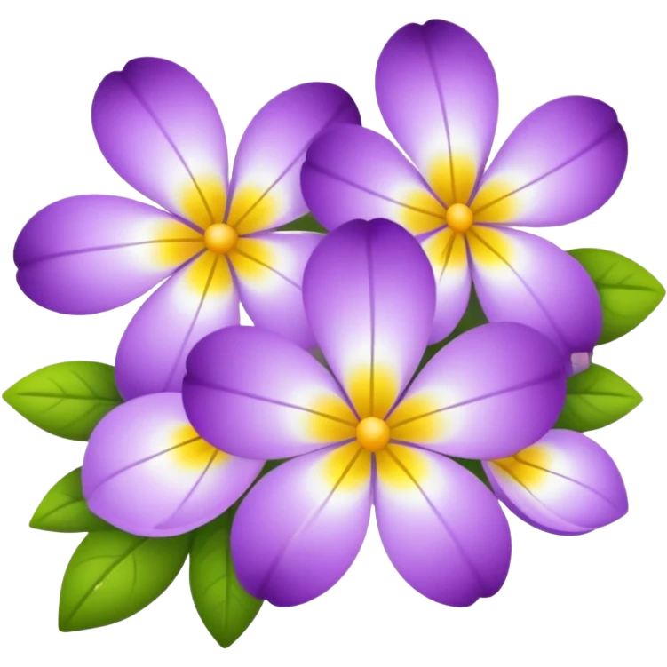 Small four-petal purple flowers with white and yellow inside  emoji