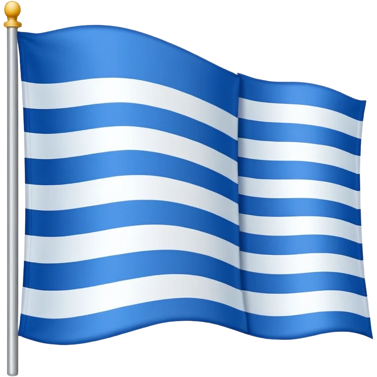 emoji Flag with 3 simple  horizontal lines: white, blue, white, equal one to another emoji