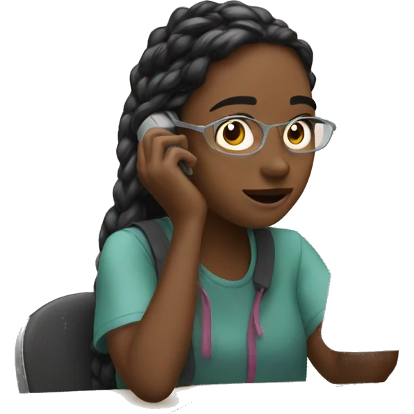 Girl watching on stream with phone emoji