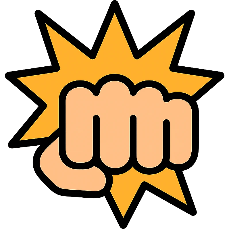 color outline icon of a facepunch emoji