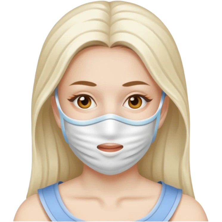 lady is relaxing with a facemask emoji