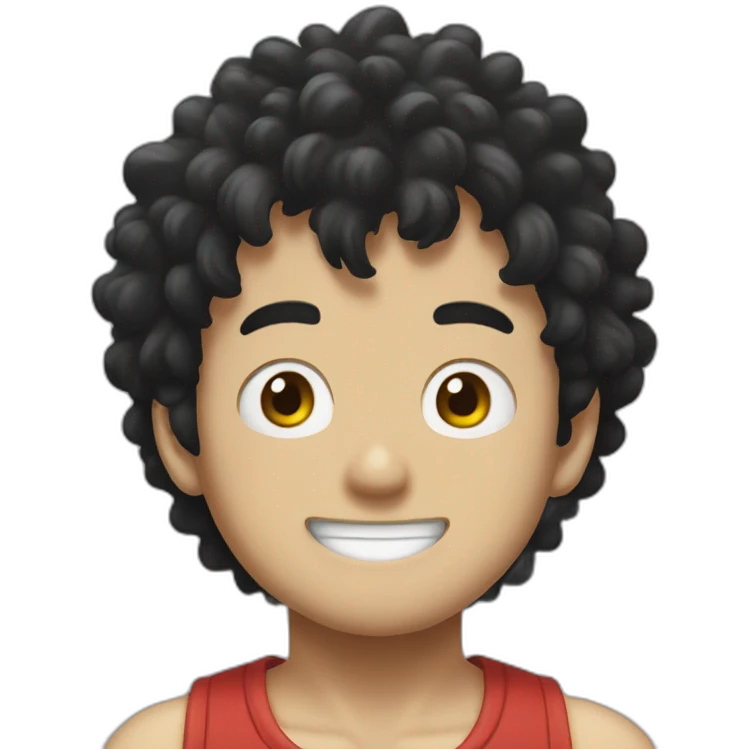 Luffy with afro cut emoji