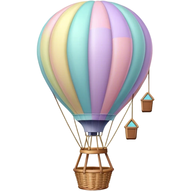 pastel hot air balloon  emoji
