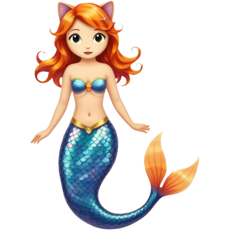 Cat mermaid emoji
