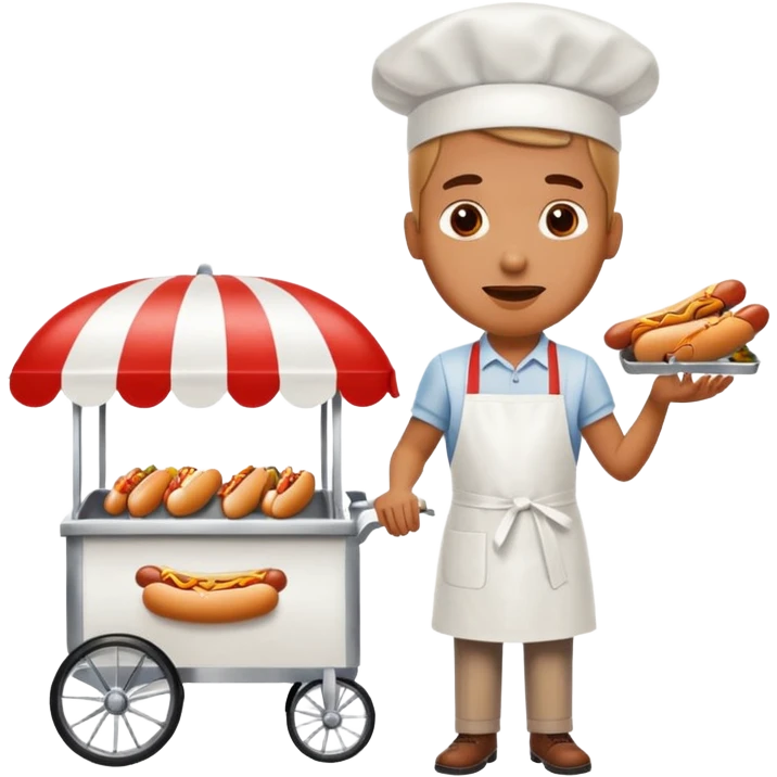 hotdog seller in New York with cart emoji