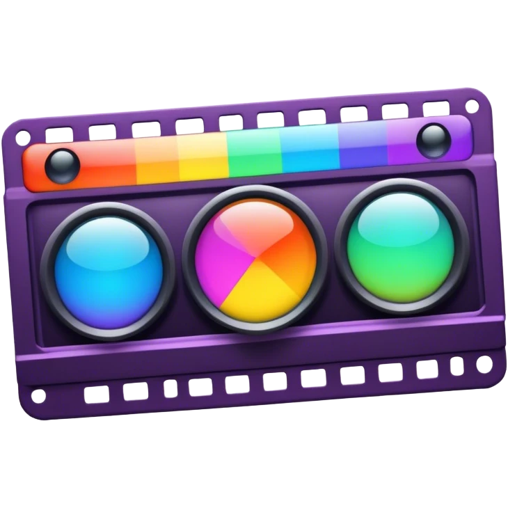Psychedelic colored film strip emoji