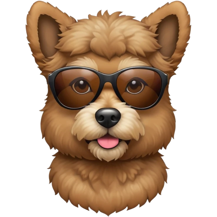 Caniche brown dog with sunglasses emoji