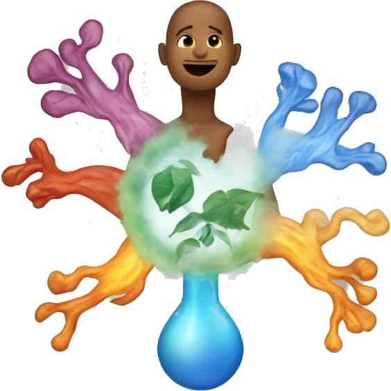 4 elements combined with the human body emoji