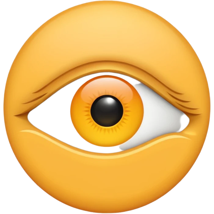 iOS emoji, minimal eye symbol, circle with dot, flat emoji