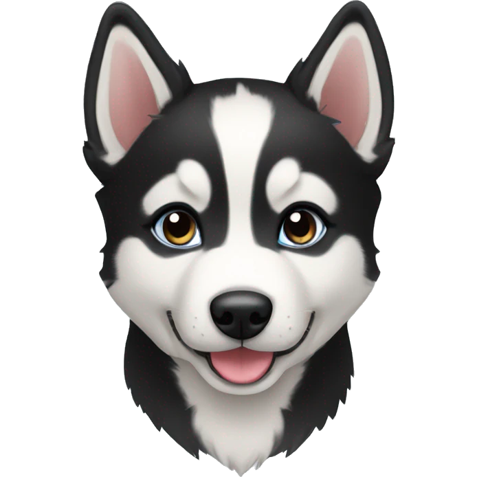 Black Siberian husky puppy emoji