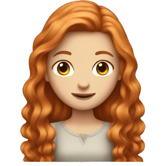 Beautiful girl with long ginger hair  emoji