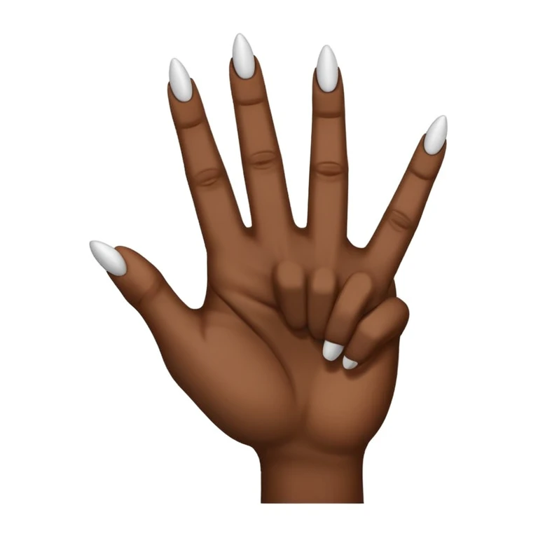 Black middle finger with 10 fingers emoji