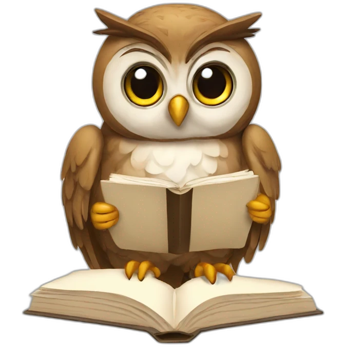 Owl studying emoji