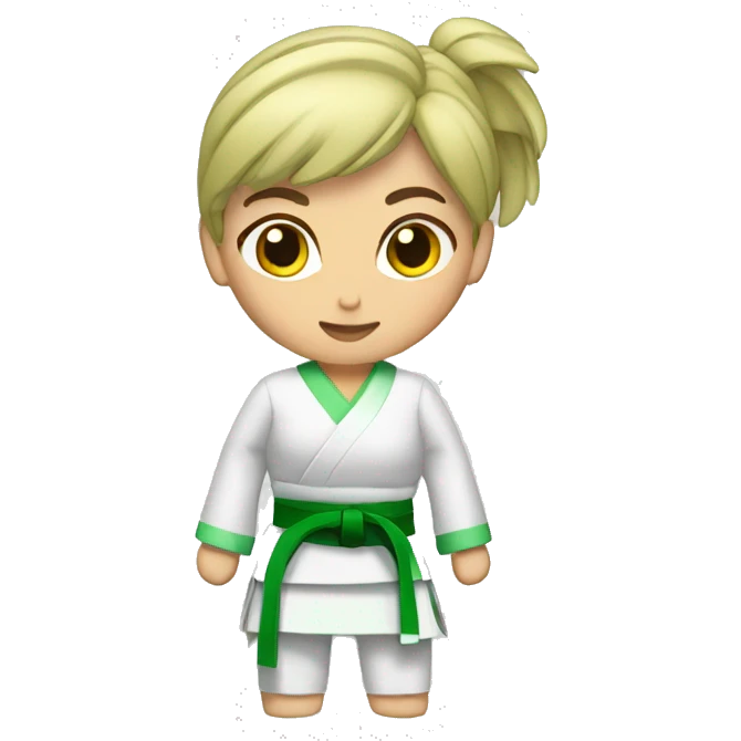 woman Karateka Green belt emoji