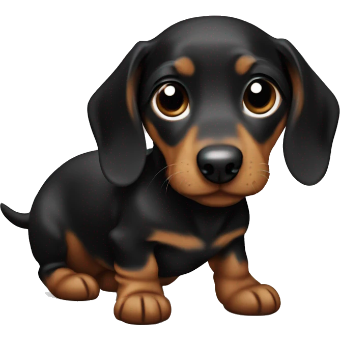 Black and brown dachshund puppu emoji