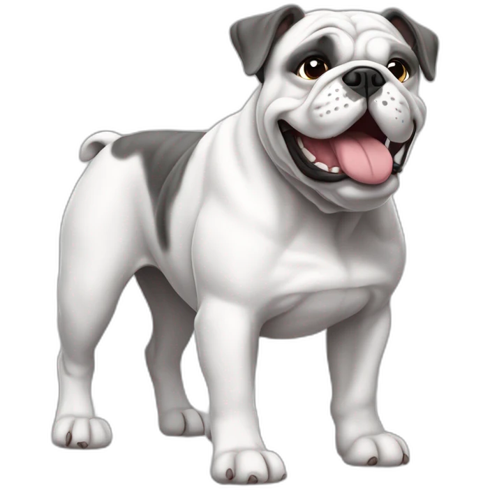 Perro bulldog francés blanco con gris emoji