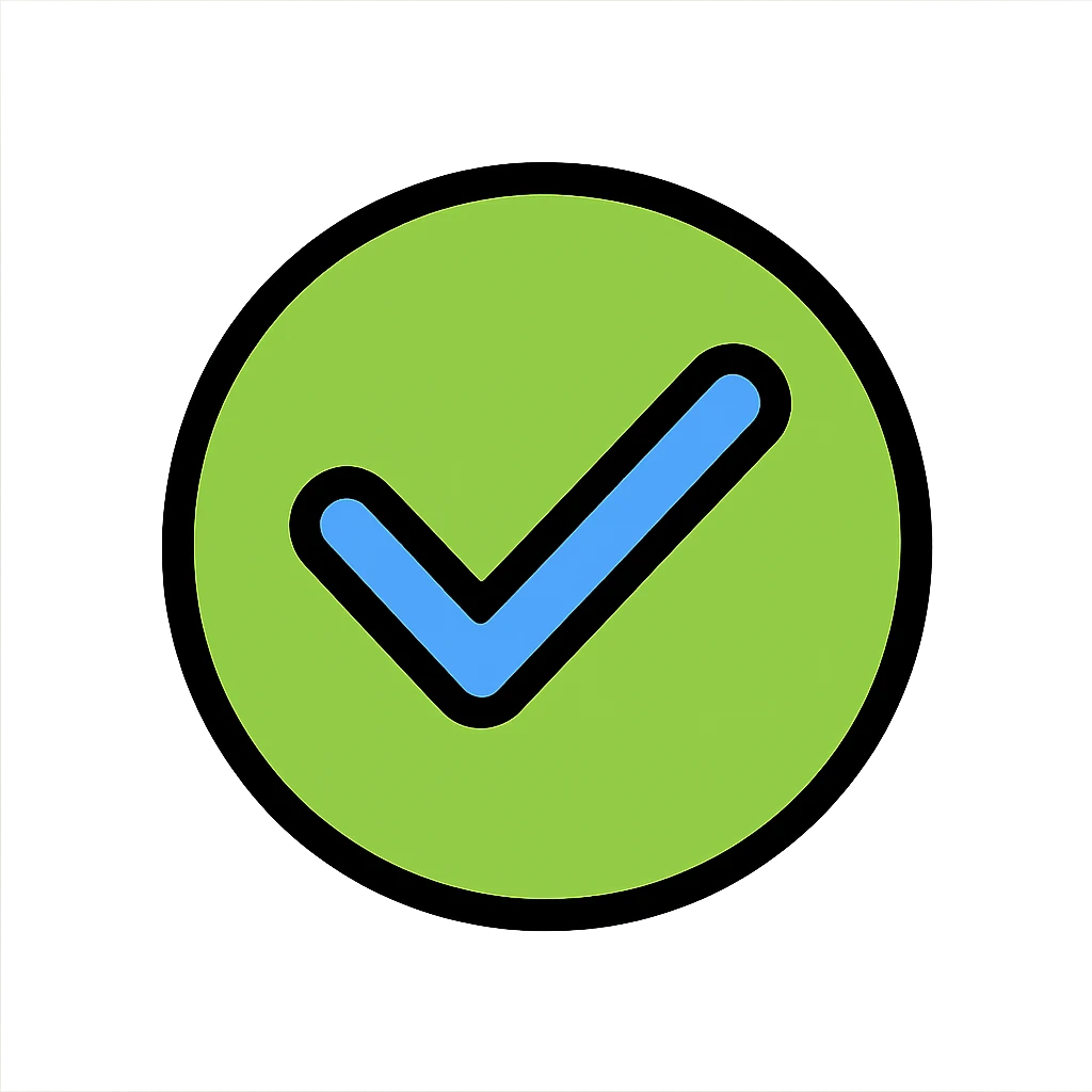 a simple and clear symbol representing 'yes', positive and affirmative, suitable for branding, modern style emoji