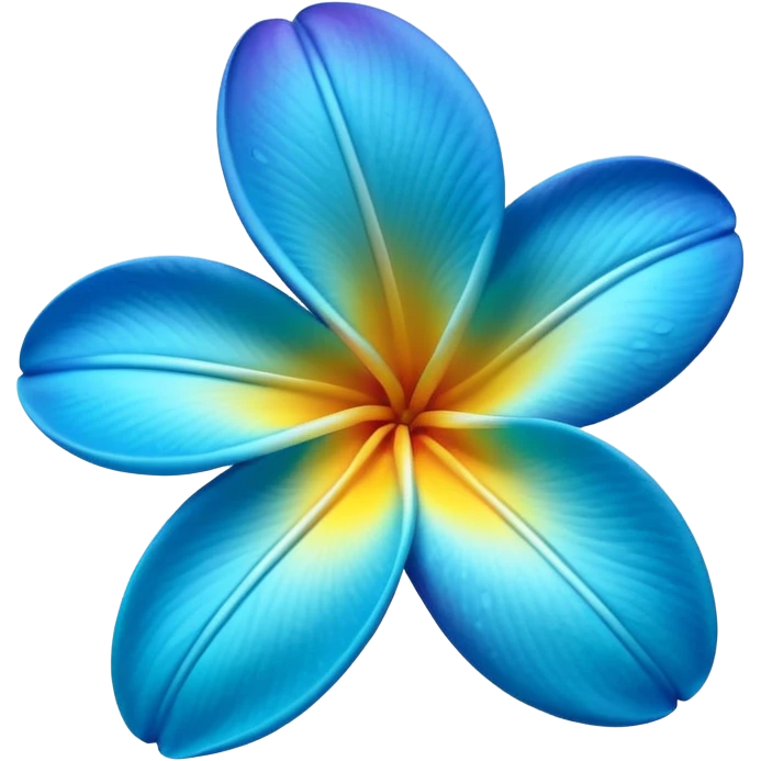 neon royal blue and cyan plumeria  emoji
