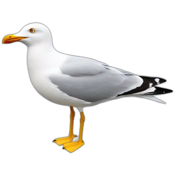 seagull on a seagull emoji