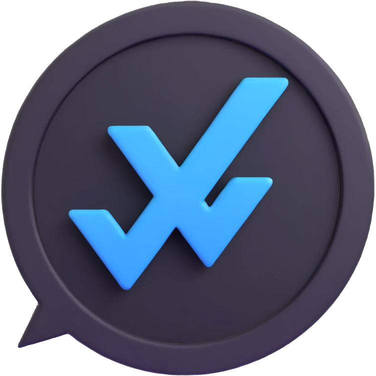 Telegram verification badge, blue circle with white checkmark emoji
