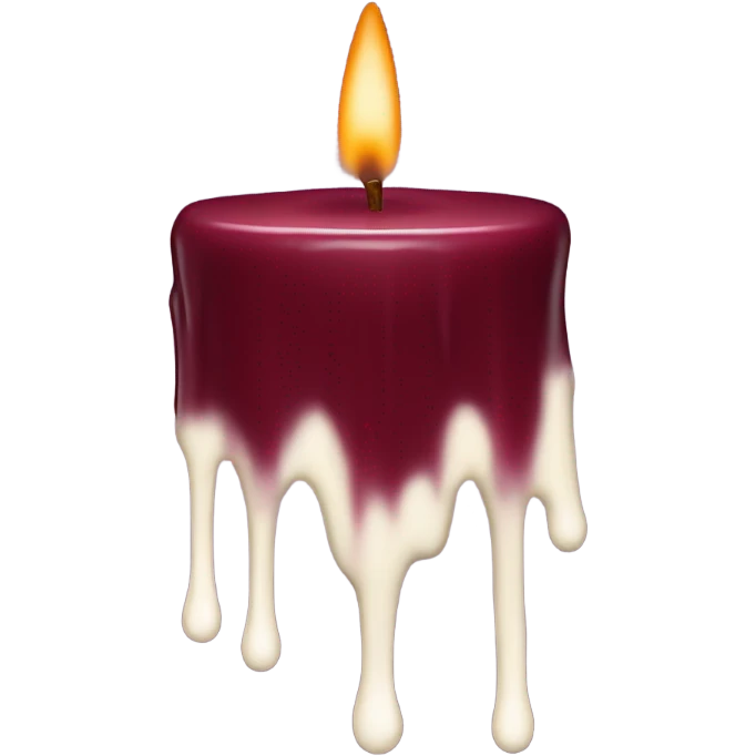 A melting maroon candle  emoji