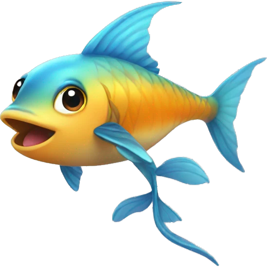 Cute flying fish  emoji