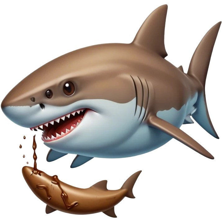 shark eatting poop emoji