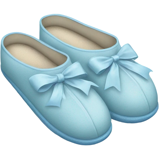 Light blue slippers with ribbons  emoji