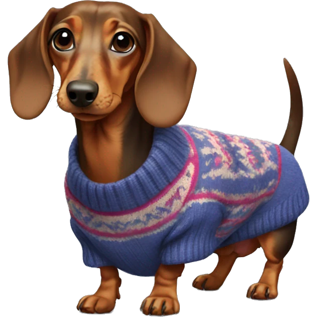 dachshund in a sweater emoji