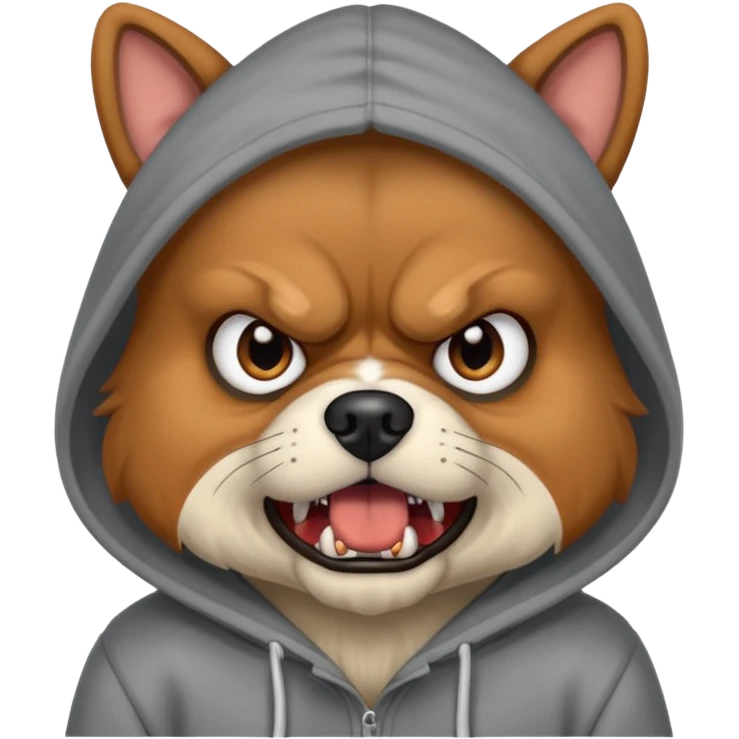 Angry dog with hoodie emoji