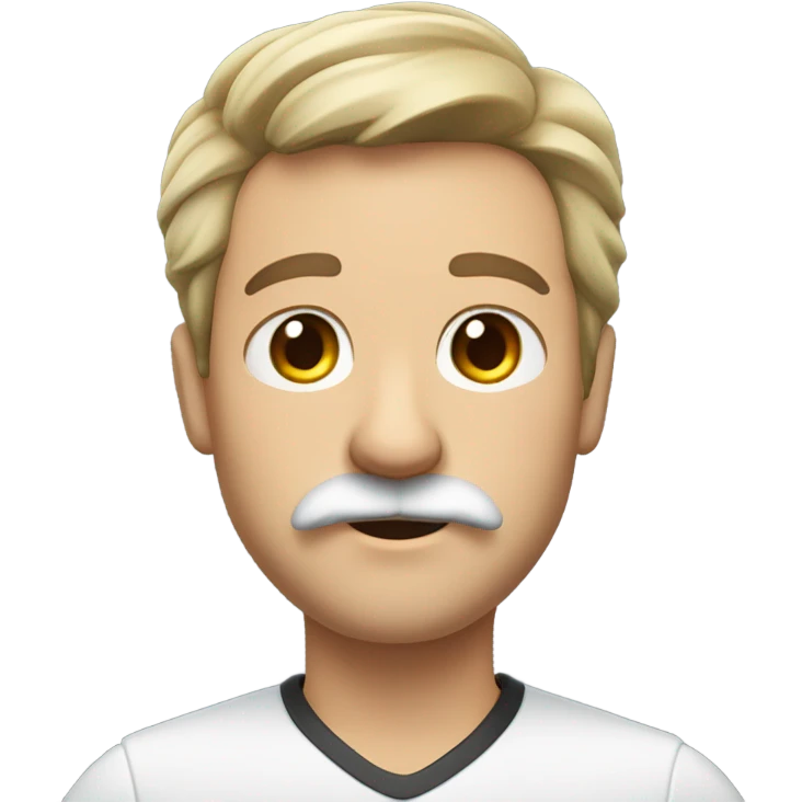 German man with a side part and a tooth brush mustache raise his right hand at a 45 degree angle emoji