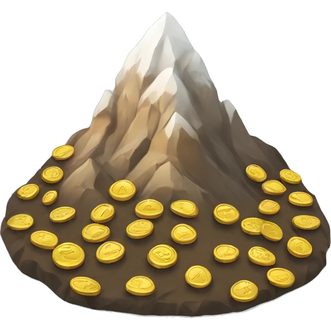 mountain with tiny coins emoji