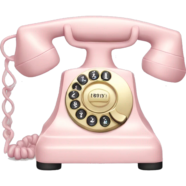 pale pink vintage telephone  emoji