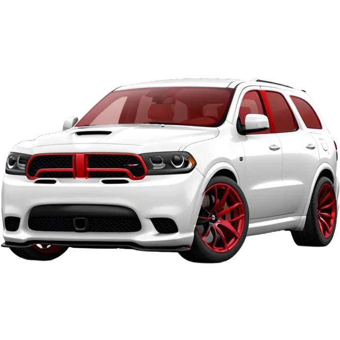 Durango DOSH HellCat SRT white and With low suspension body kit 4k, 8k and carbon: spoiler Wheels and hood With red tint emoji