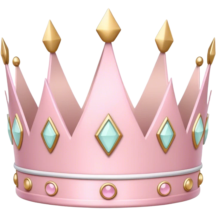 White and pastel pink crown emoji
