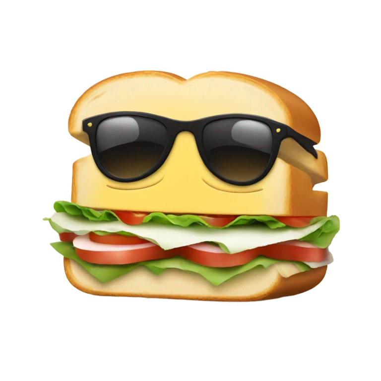 Sandwich in sunglasses emoji